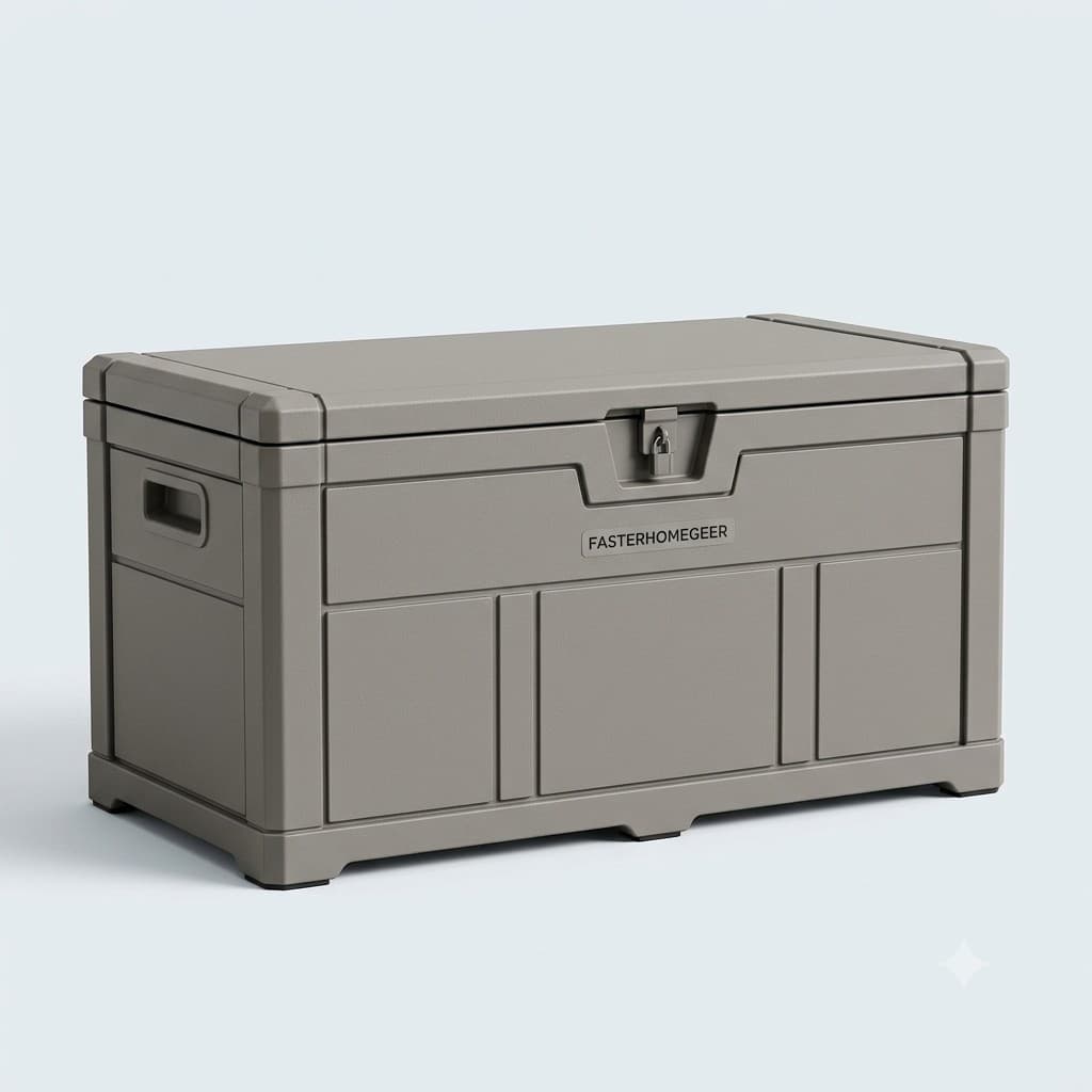FasterHomeGear Outdoor Resin Storage Box, 120 Gallon